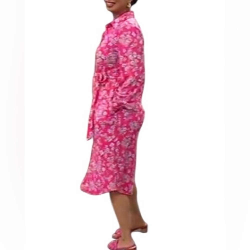 TWR HLL Long Sleeve Shirtdress with Belt - Picture 2 of 11
